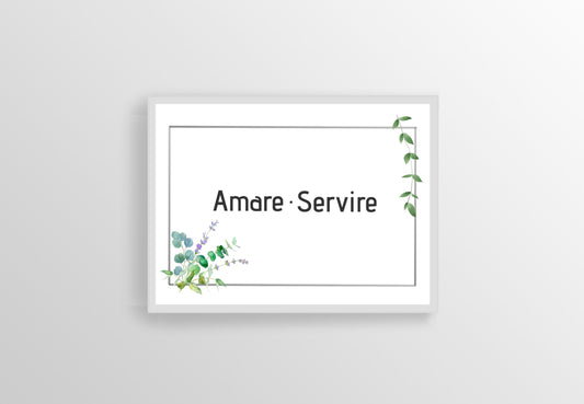 Motivational Decorative Wall Art, Amare Servire, Printable Art